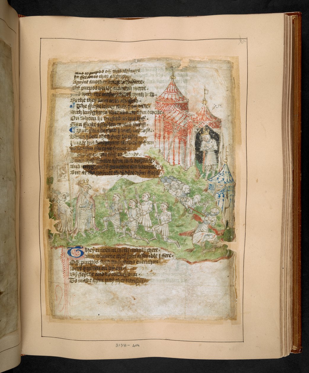 Algodão MS Tiberius A VII/1 fol. 75r, finais do século XV (pergaminho) de English School