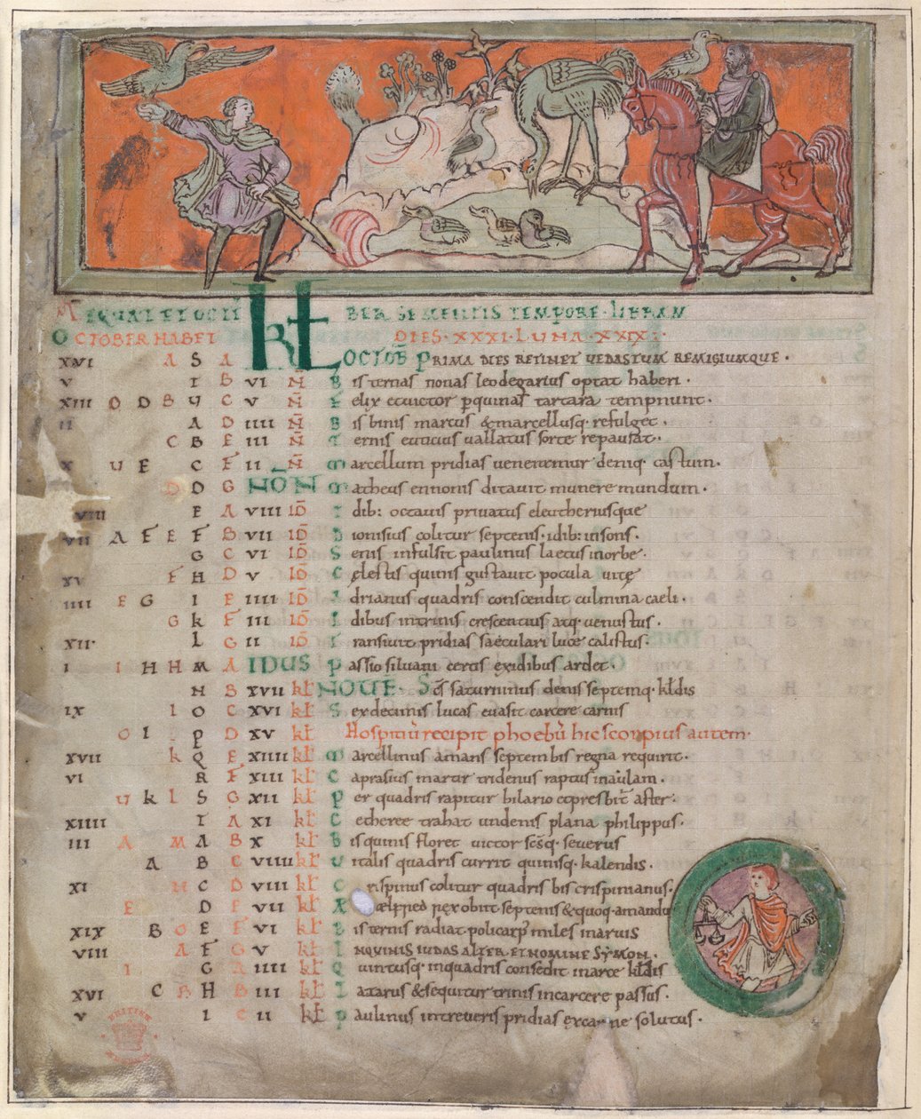 Algodão Tibério B. V, Parte 1, f.7v Ilustração de um 