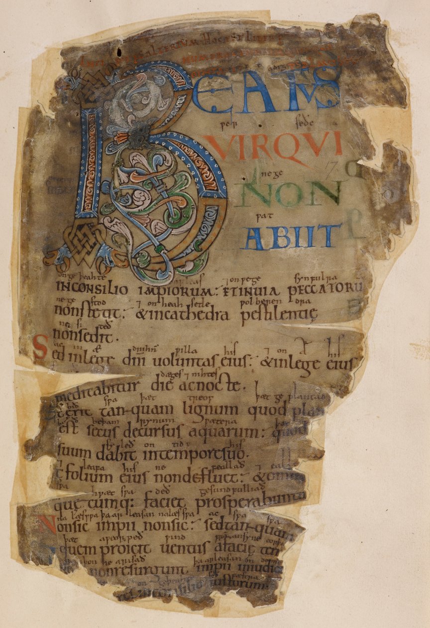 Cotton Vitellius E. XVIII f.18, Beowulf, página iluminada do saltério 