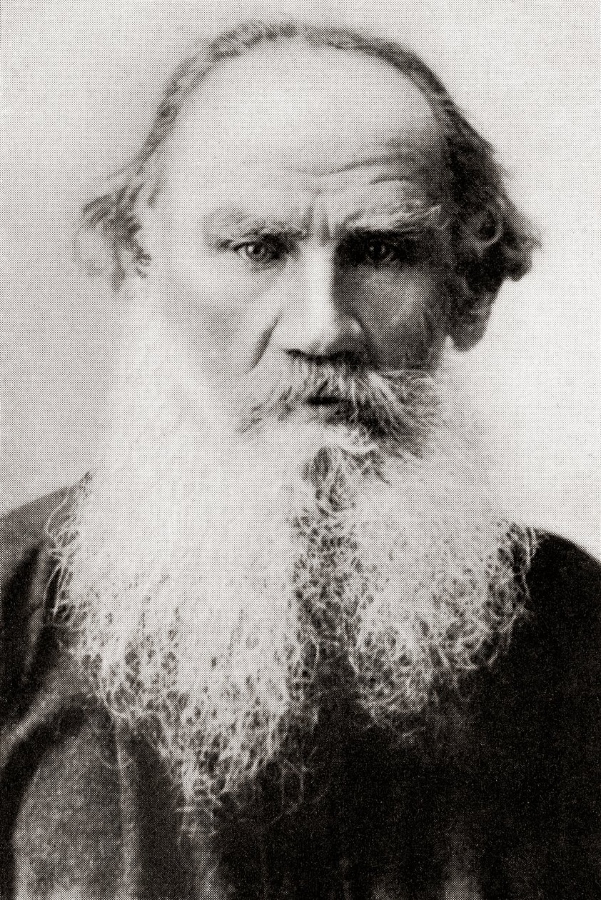 Conde Lev Nikolayevich Tolstoy, também conhecido por Leo Tolstoy, da History of the Nations de Hutchinson, pub.1915 (impressão) de English School