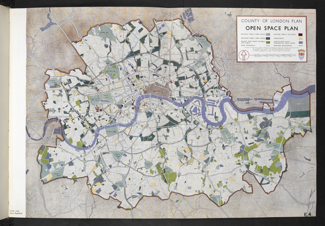 Plano de Espaço Aberto do Condado de Londres / preparado para a Câmara Municipal de Londres por J.H. Forshaw e Partick Abercrombie de English School