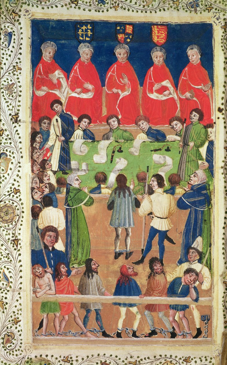 Tribunal dos Reis Banco, Westminster Hall, c.1460 de English School