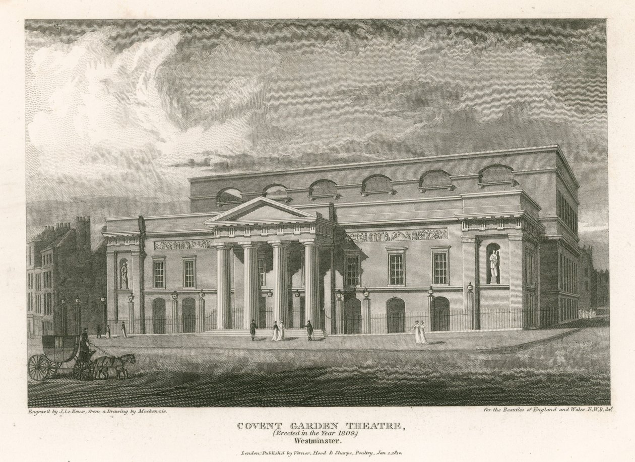 Teatro de Covent Garden, Westminster, Londres (gravura) de English School