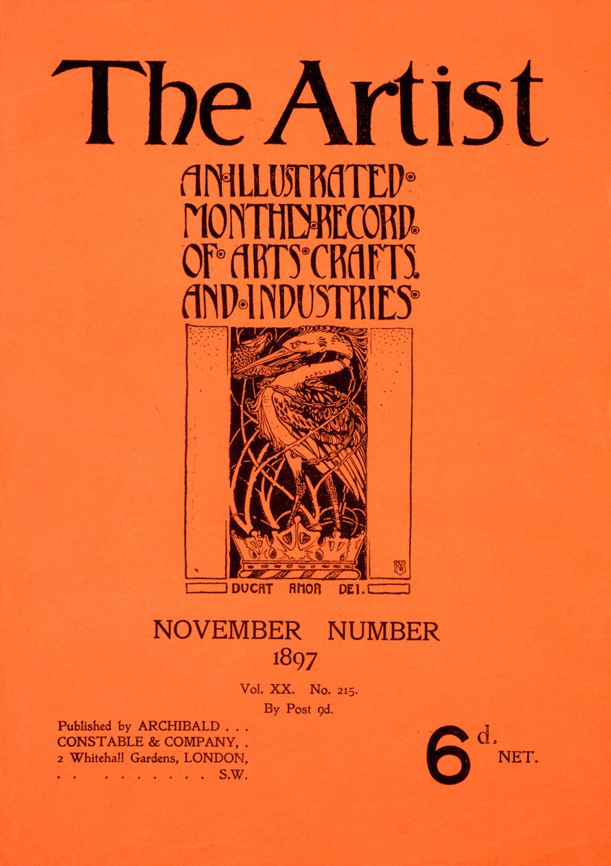 Capa para The Artist Magazine, novembro de 1897 (papel impresso) de English School