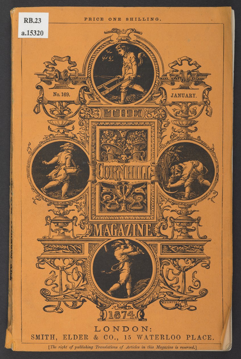 Capa da revista The Cornhill Magazine, Janeiro de 1874 de English School
