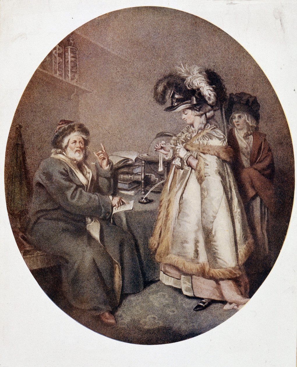 Mulher crédula e astrólogo, imagem inglesa, s.d. século XVIII de English School