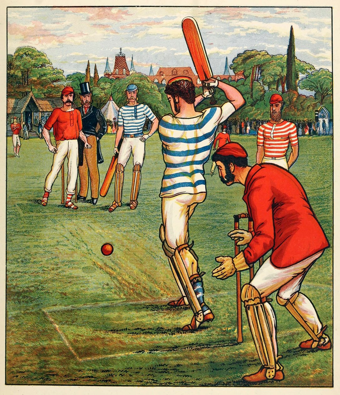 Cricket, da British Sports and Games, pub. C. 1880. de English School