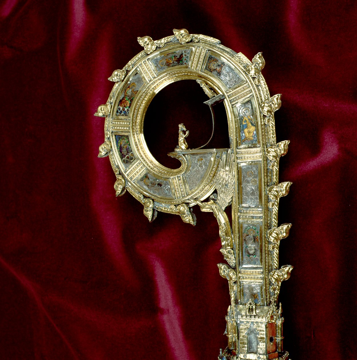 Crook do crozier de William of Wykeham (c.1320-1404): lado de Paulo (prata dourada) (detalhe) (ver 205100-32) de English School