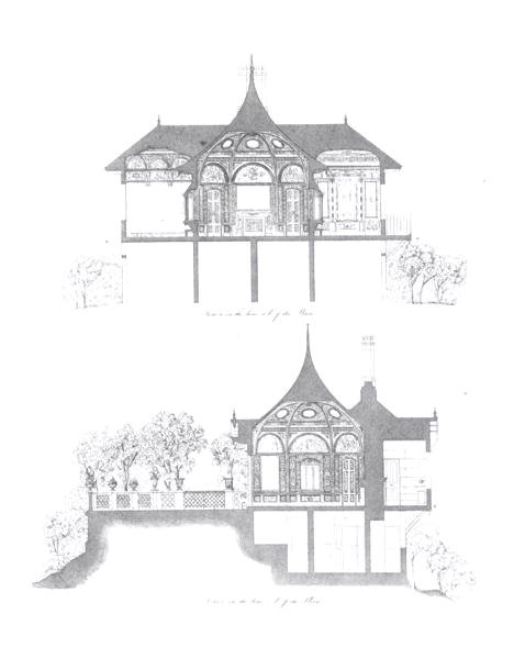 Seções transversais da Casa de Verão do Palácio de Buckingham, de 