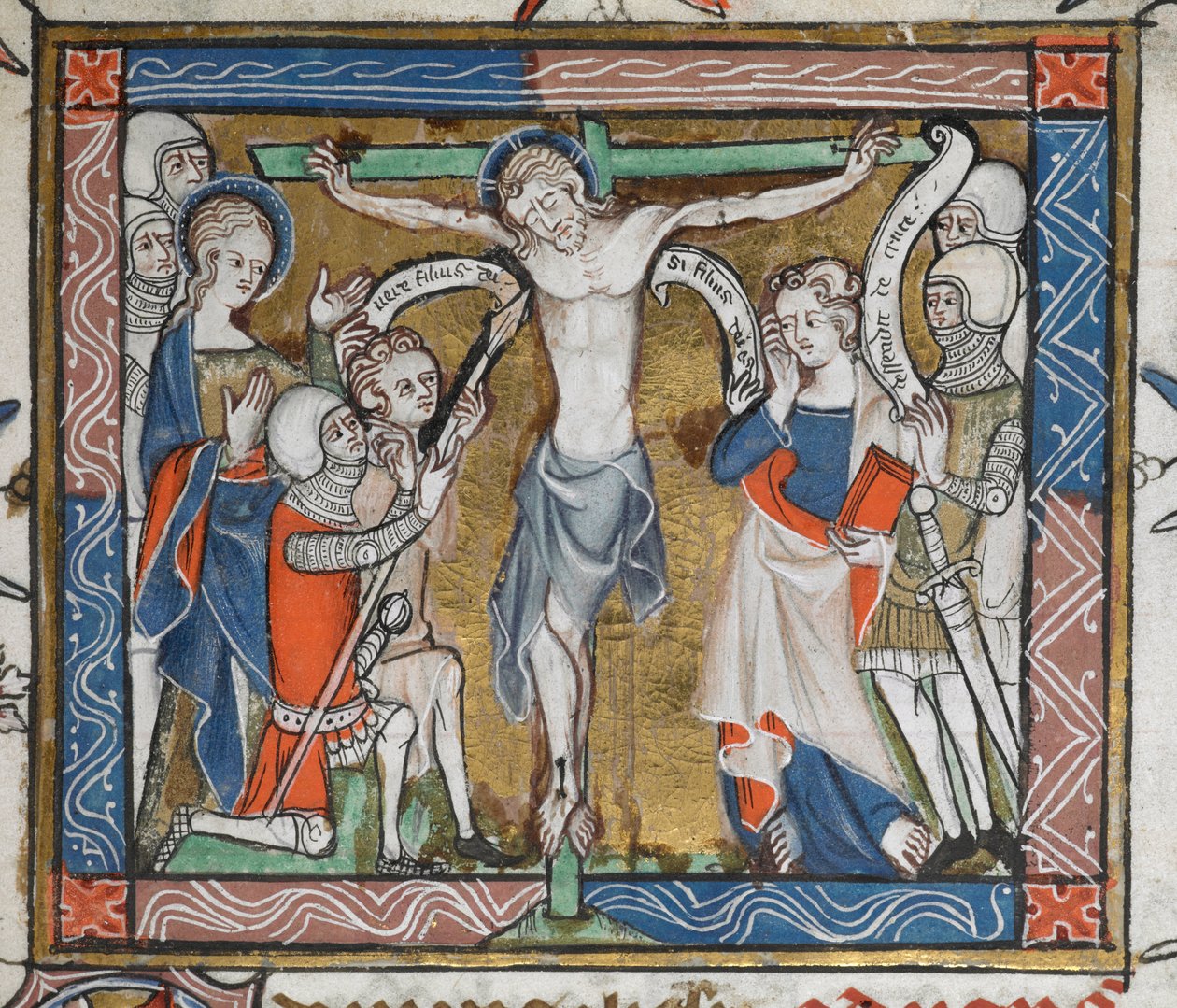 Crucificação em uma cruz verde de English School