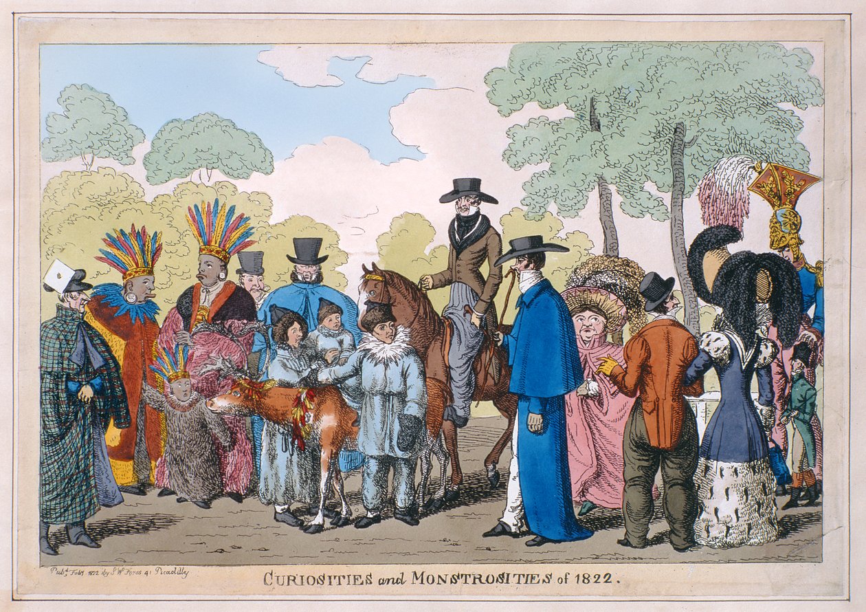 Curiosidades e Monstruosidades de 1822, 1822 (gravura à mão) de English School