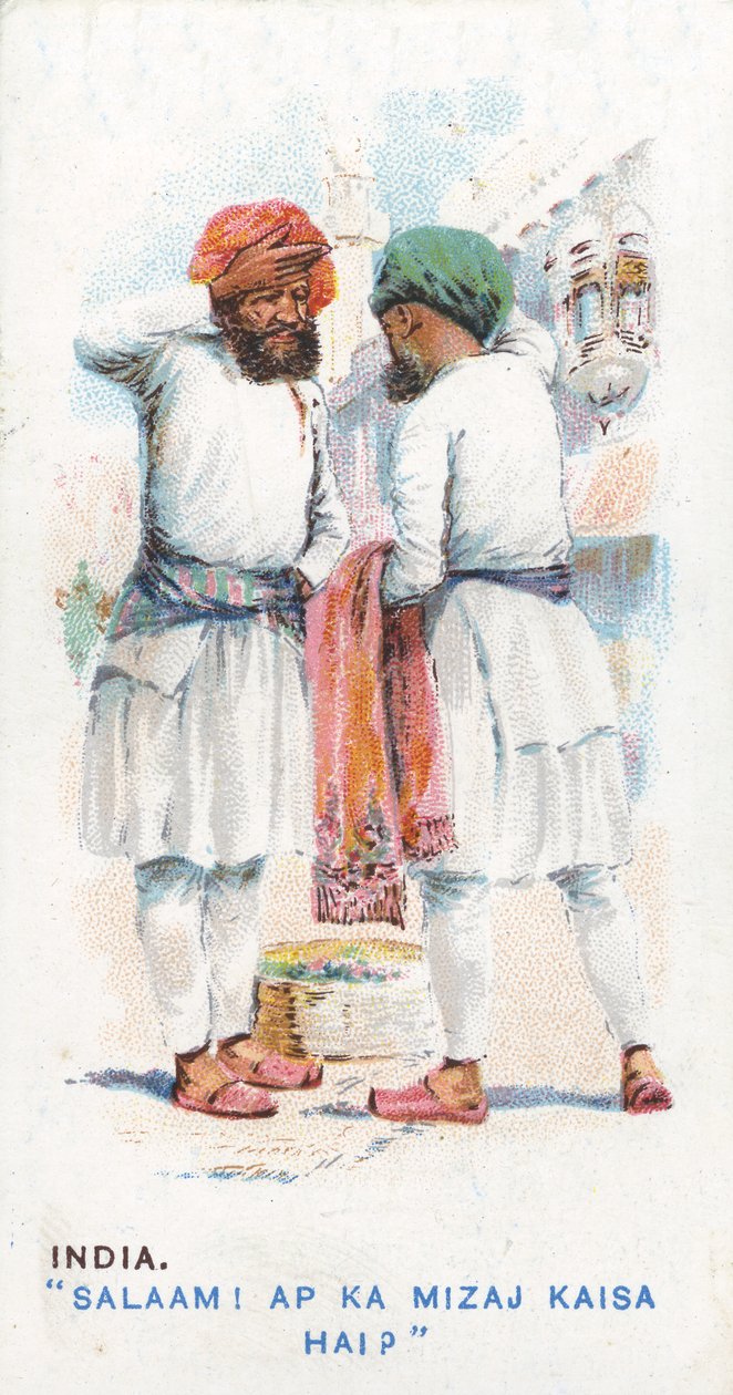 Cumprimento habitual na Índia, 1907 de English School