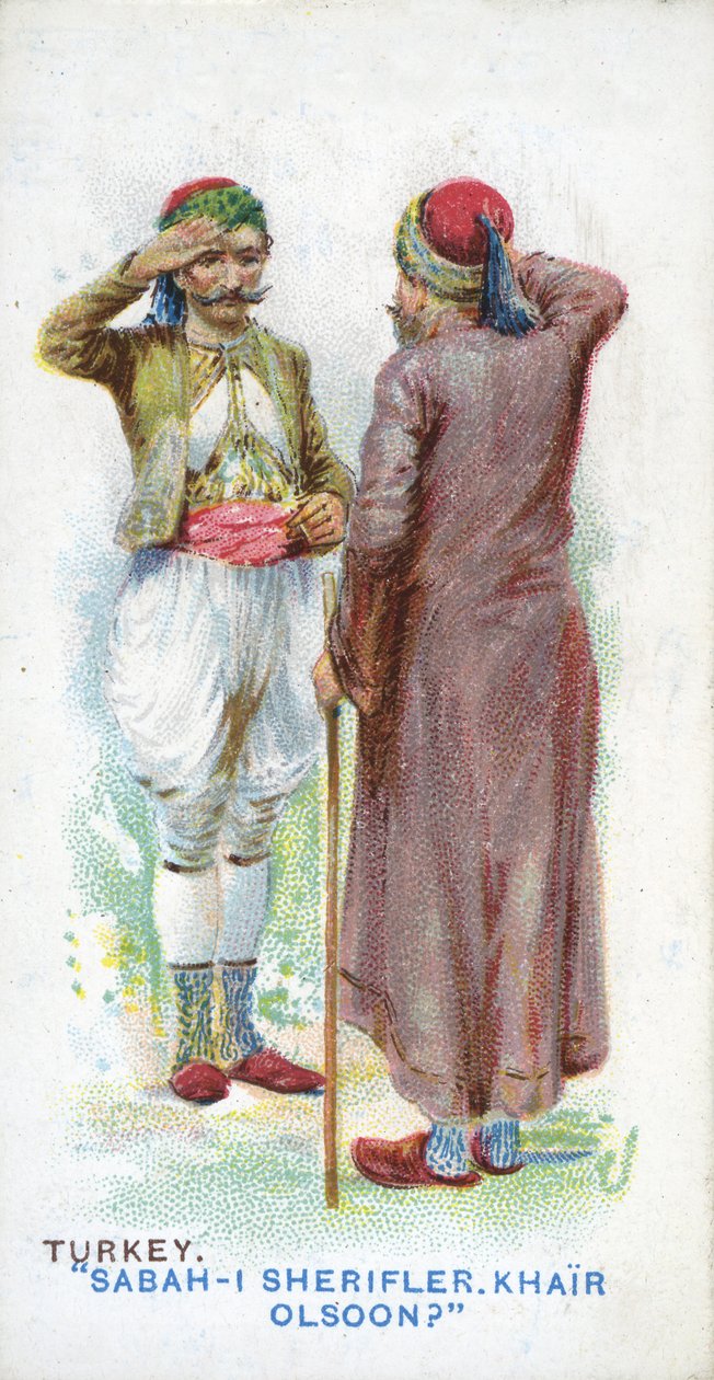 Cumprimento habitual na Turquia, 1907 de English School