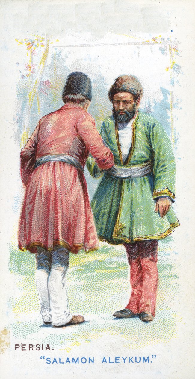 Cumprimento costumeiro na Pérsia, 1907 de English School