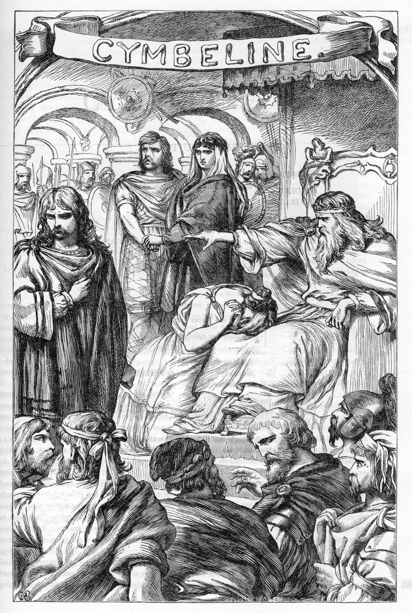 Cymbeline - (The Tragedy of Cymbeline, King of Britain) - Ilustração em "Completes de William Shakespeare" 1866 - As ilustrações e a forma geral desta edição são emprestadas do Shakespeare ilustrado de Cassell, publicado em Londres de English School
