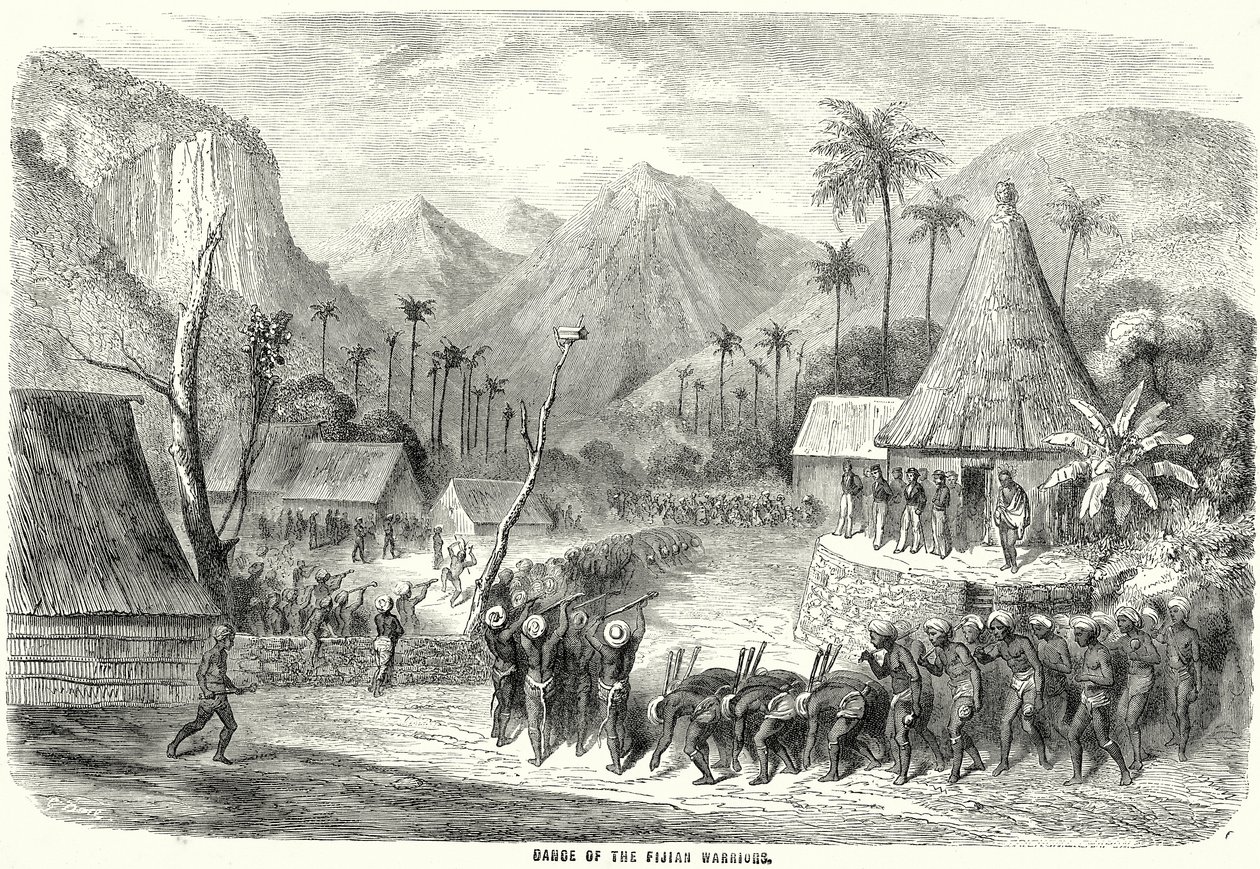 Dança dos guerreiros de Fiji (gravura) de English School
