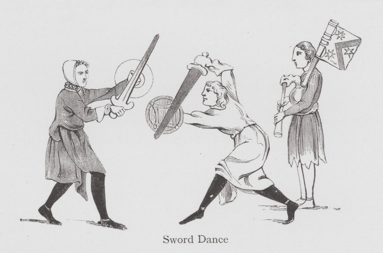 A dançar: Dança de Espada (litho) de English School