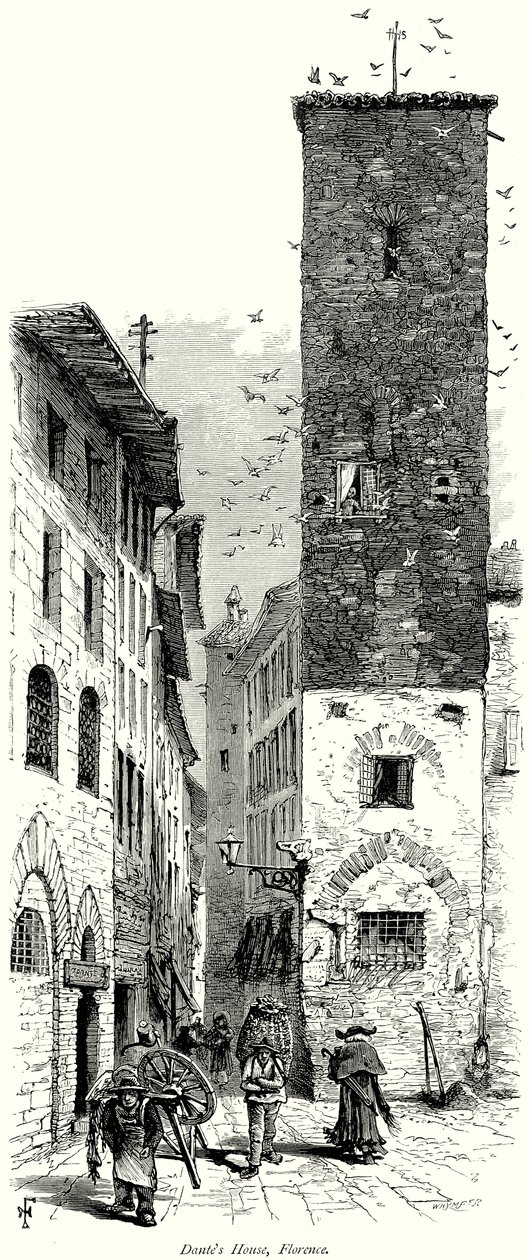 Casa de Dante, Florença (gravura) de English School