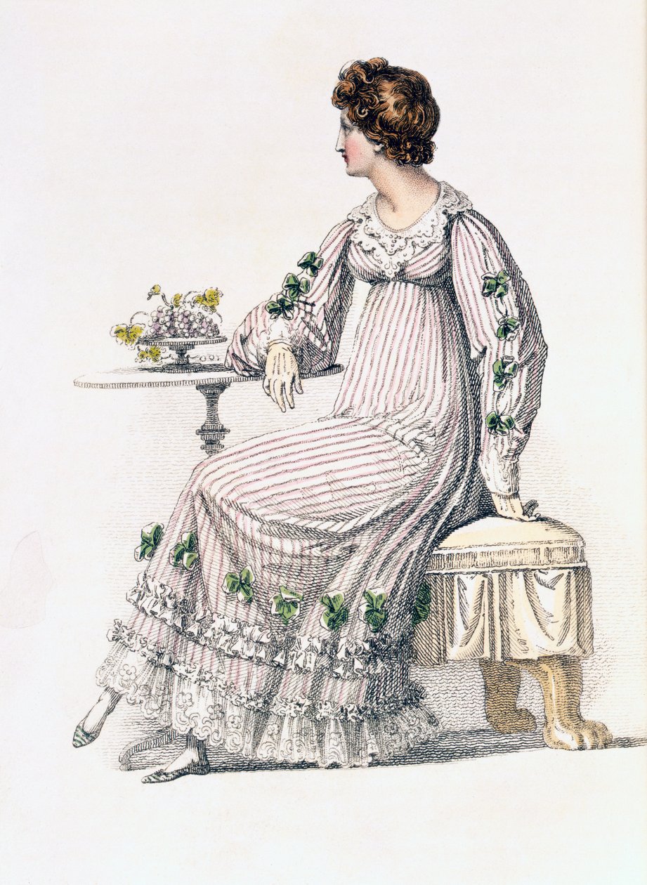Vestido de dia, placa de moda de Ackermanns Repository of Arts de English School