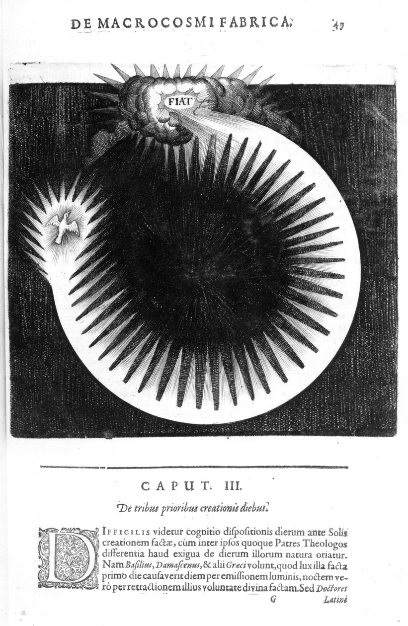 Nos três primeiros dias da criação, de Robert Fludd Tanto a história de Cosimo, 1617-1619 de English School