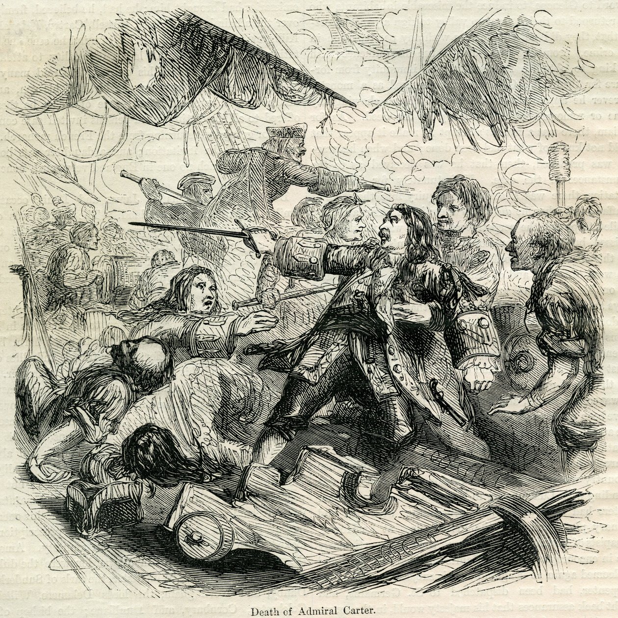 Morte do almirante Carter, 1692 de English School