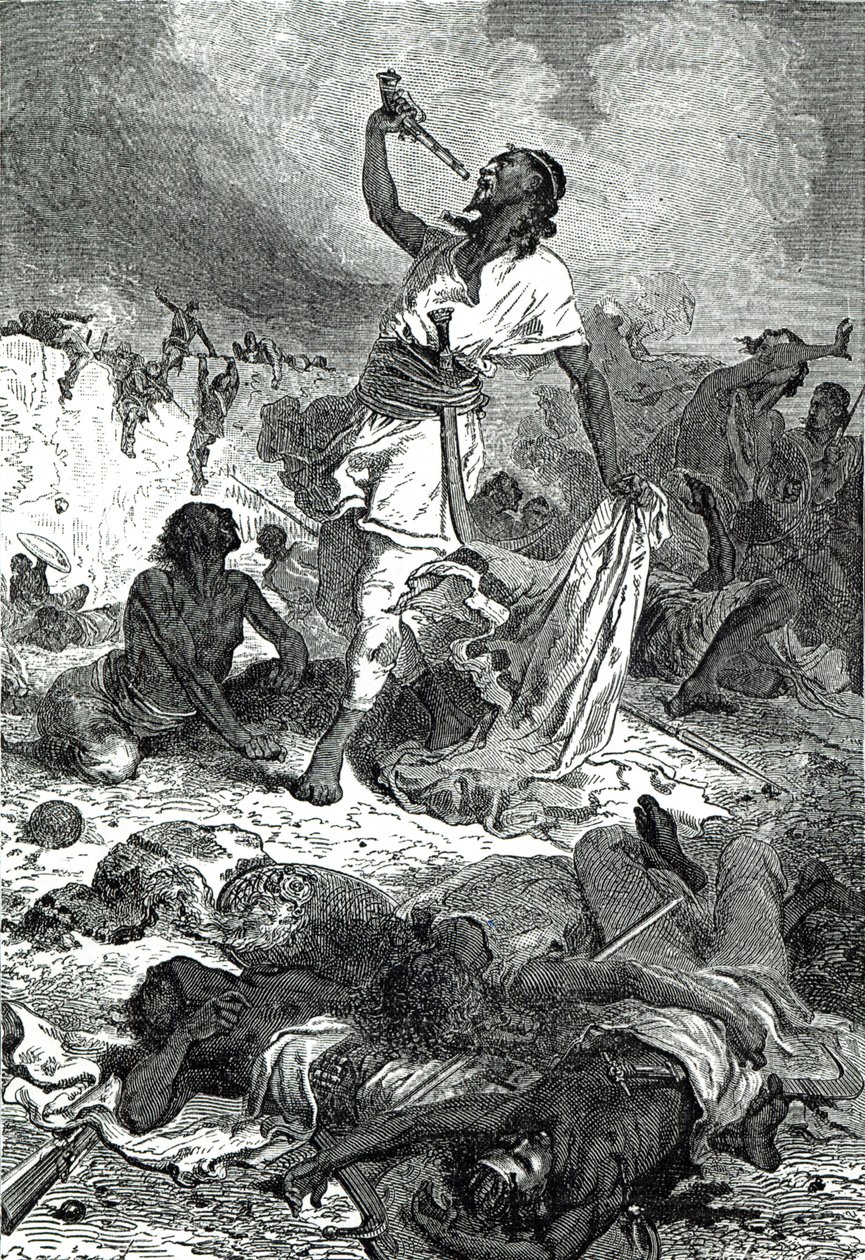 Morte do Imperador Theodore, de &39;História Ilustrada de Cassell da Inglaterra&39;, de English School
