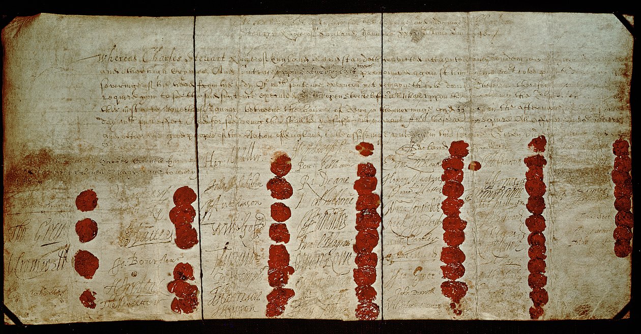 Mandado de morte de Carlos I (1600-49) 29 de janeiro de 1648 (na verdade, 1649) de English School