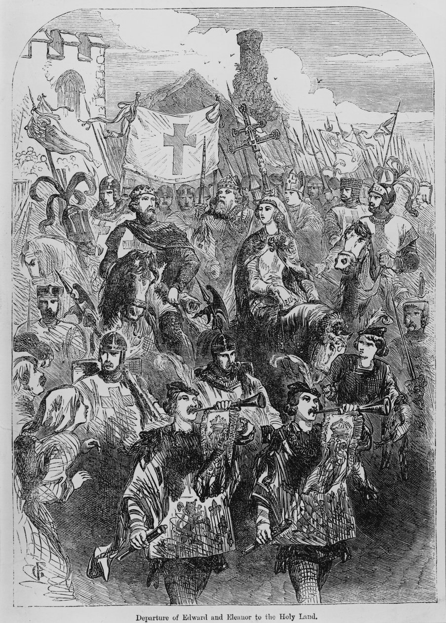 Partida de Eduardo I (1239-1307) e Eleanor de Castela (1246-90) para a Terra Santa de English School