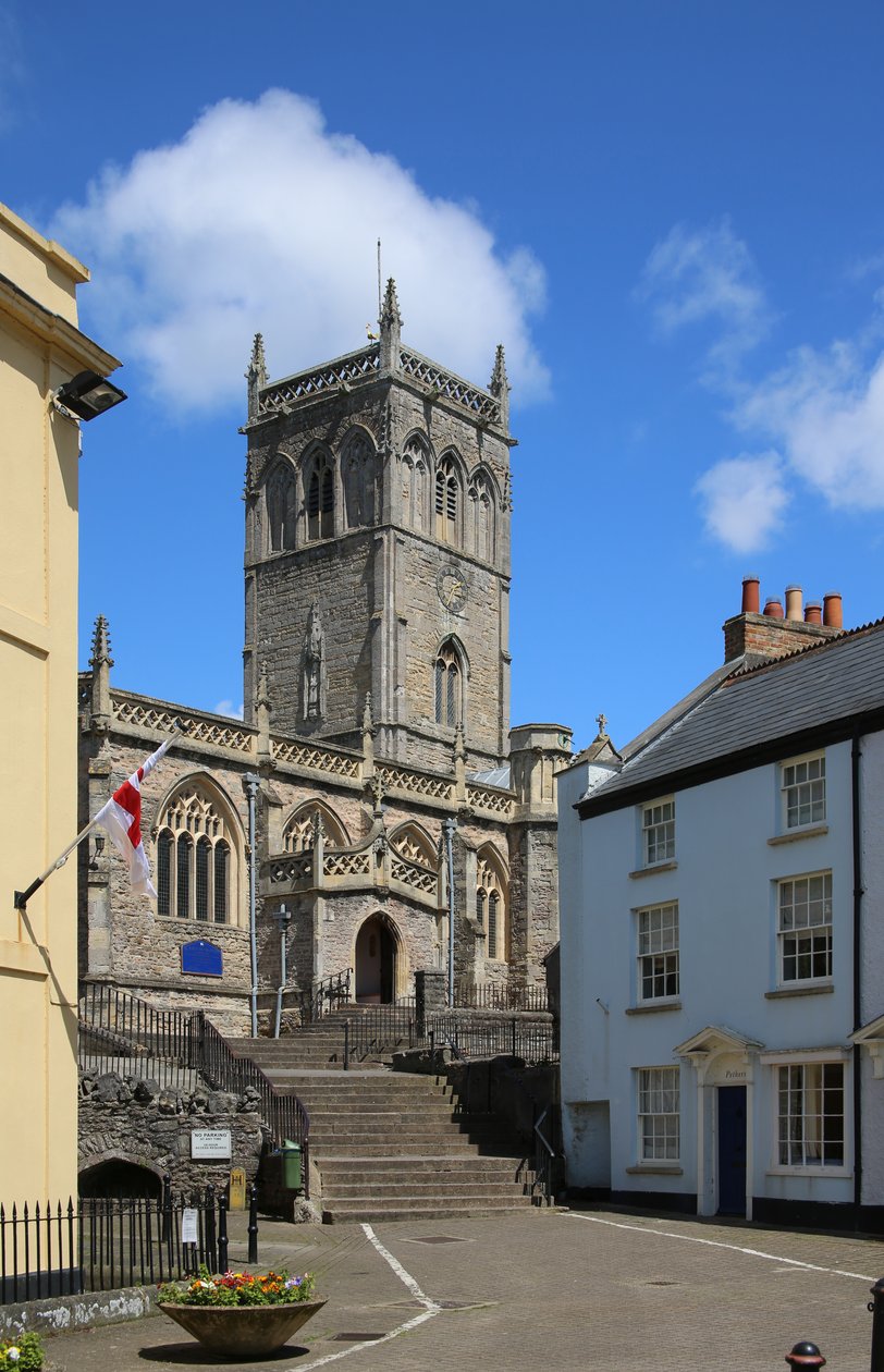 Retratando uma visão da igreja de Axbridge de English School