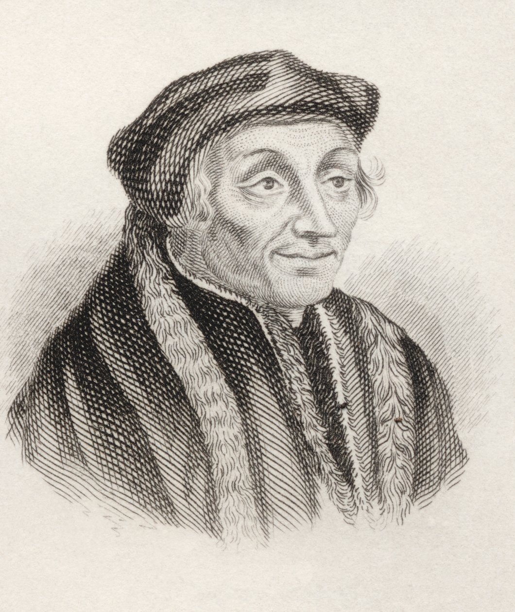 Desiderius Erasmus Roterodamus, do &39;Crabbes Historical Dictionary&39;, publicado em 1825 (lito) de English School