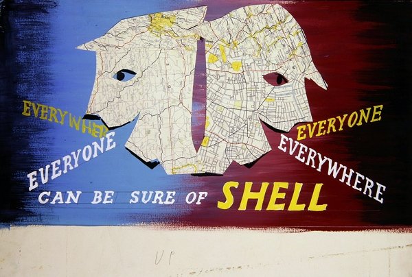 Design para Shell (guache e colagem a bordo) de English School