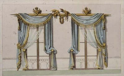 Design para cortinas de janela, placa 64 do Ackermann