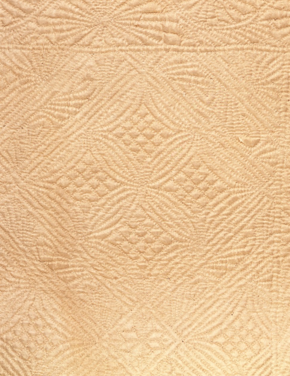 Detalhe de um vestido de criança (cetim de seda acolchoado) de English School