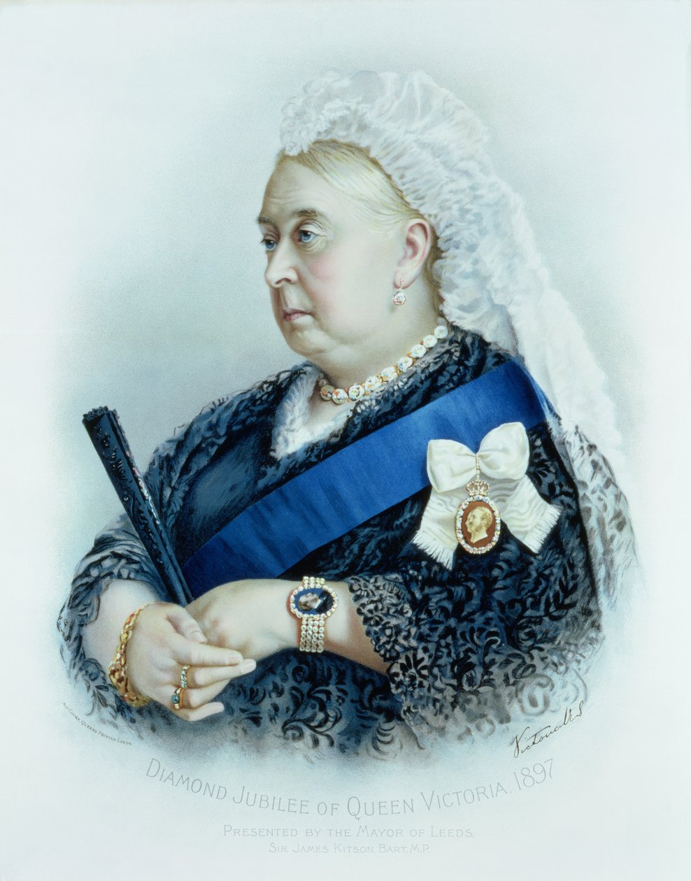 Diamante Jubileu da Rainha Vitória (1819-1901) 1897 (impressão a cores) de English School