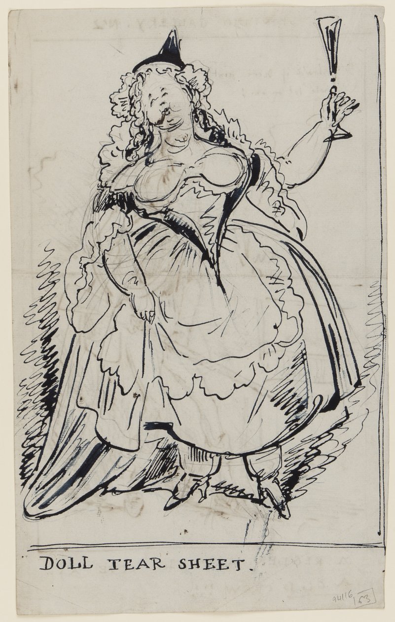 Doll Tear Sheet, c.1825 (caneta e tinta sobre papel) de English School