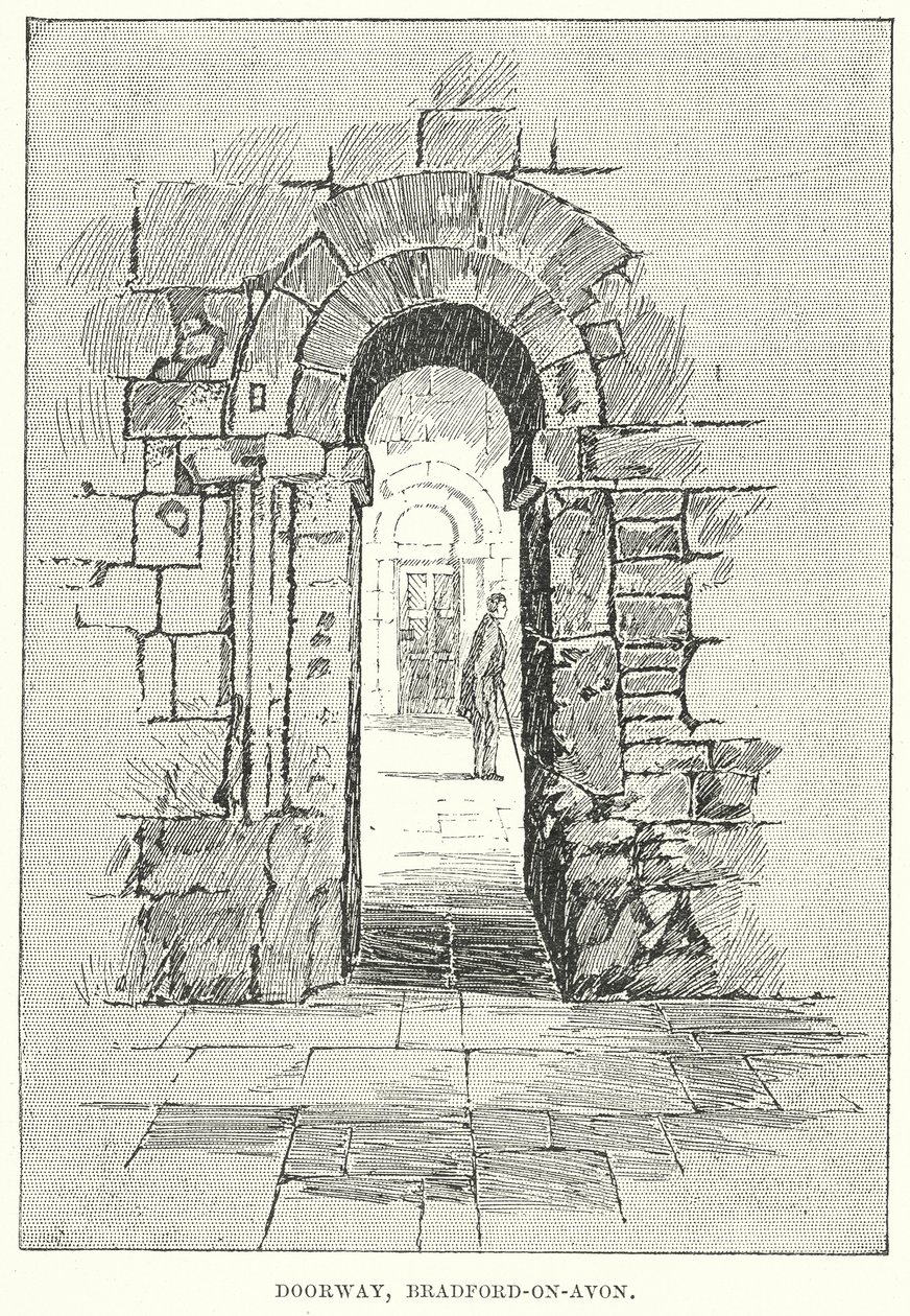 Porta de entrada, Bradford-on-Avon (gravura) de English School