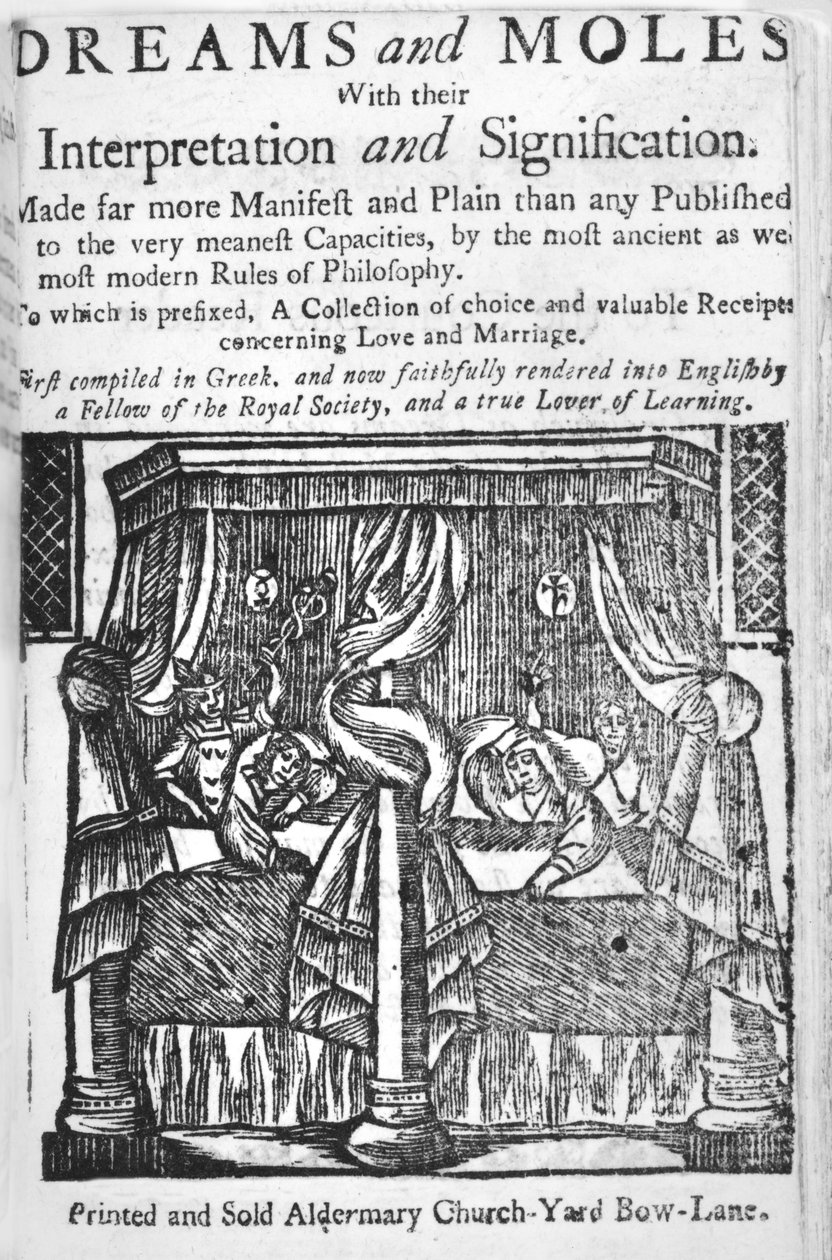Dreams and Moles, titlepage, c.1750 (xilogravura) de English School