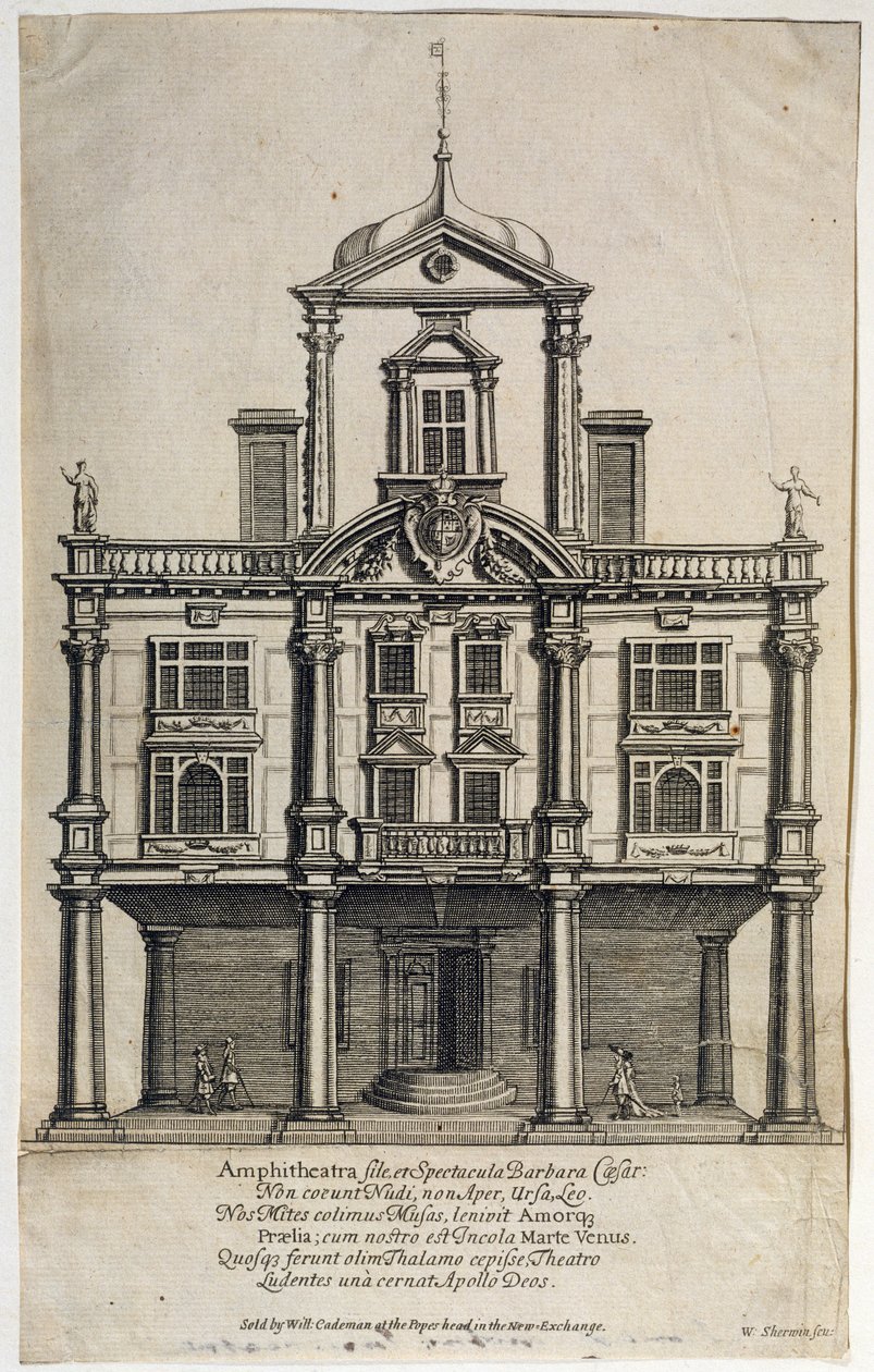 Teatro dos Duques, Jardins de Dorset, gravados por W. Sherwin (c.1645-1711) 1673 de English School