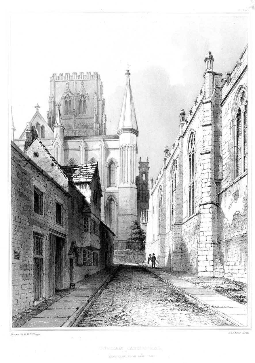 Catedral de Durham, vista leste de Bow Lane de English School
