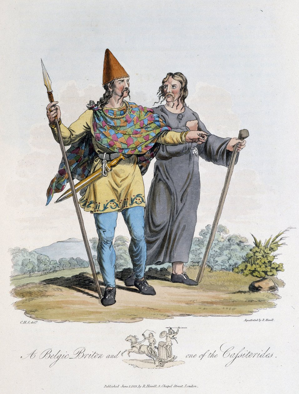 Holandês e guerreiro - em "Celtas e Godos, costumes dos habitantes das Ilhas Britânicas do início do século VI e das nações góticas da costa ocidental do Báltico", por S.R. Meyrick e Ch. Smith de English School