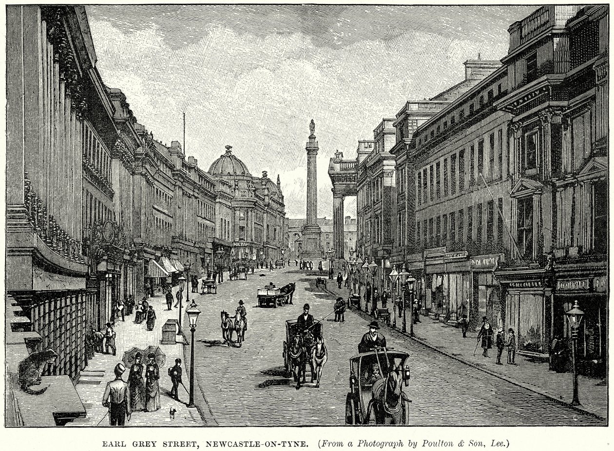 Earl Grey Street, Newcastle-on-Tyne (gravura) de English School