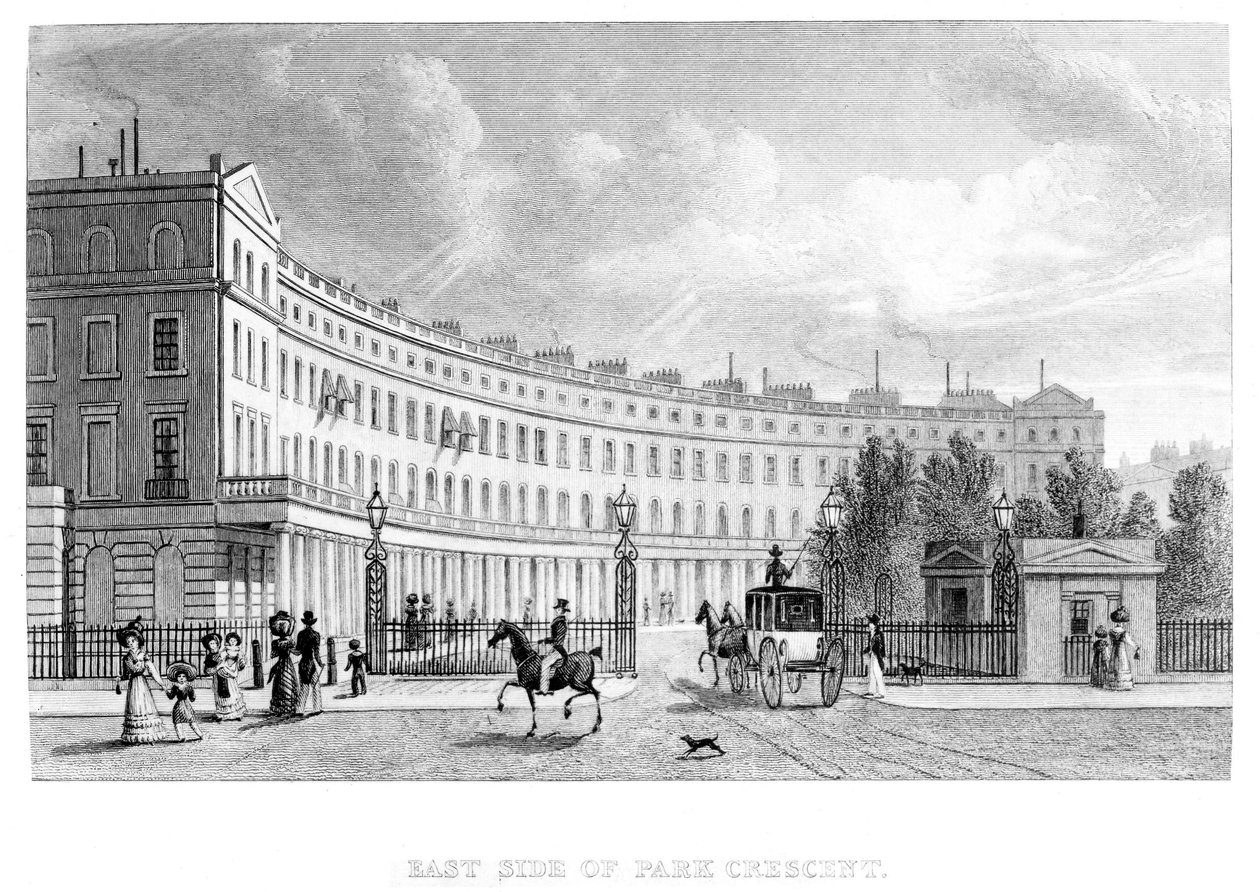 Lado leste do crescente do parque, 1830 de English School