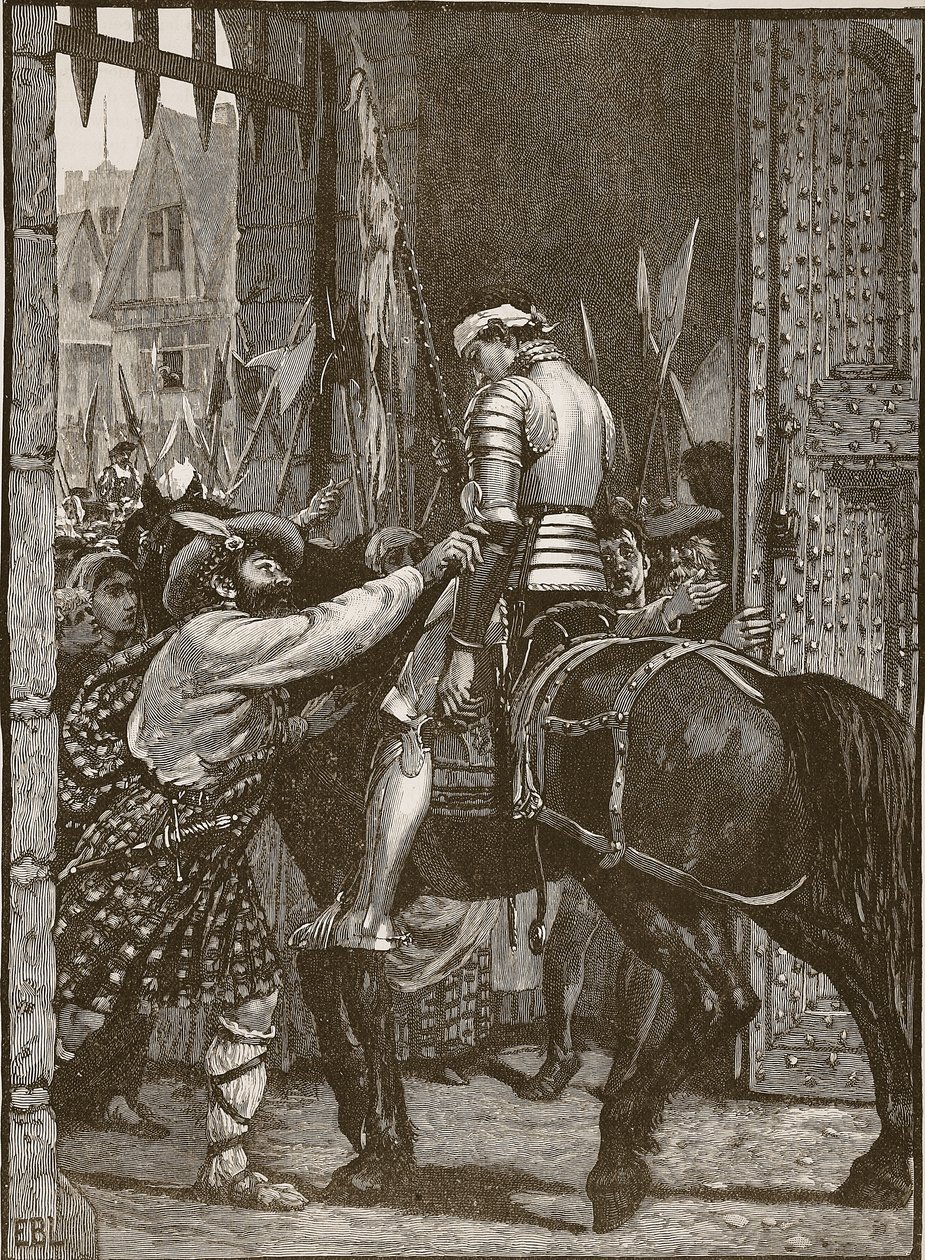Edimburgo depois de Flodden, ilustração da história ilustrada de Cassells da Inglaterra (foto sépia) de English School