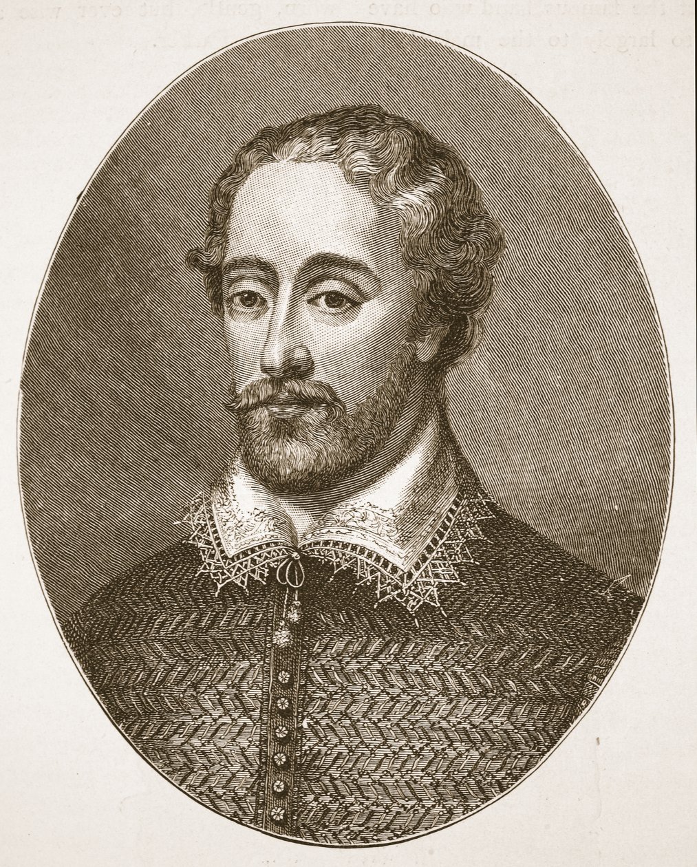 Edmund Spenser, de uma gravura por G. Vertue, ilustração da igreja de Inglaterra: Uma história para os povos por HDM Spence-Jones, bar. c.1910 (foto sépia) de English School