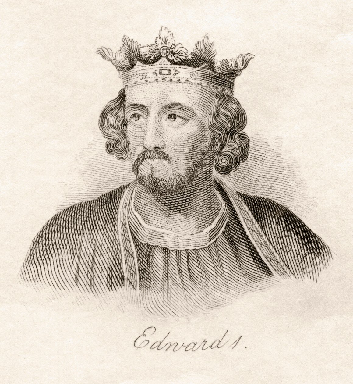 Edward I, do &39;Crabb&39;s Historical Dictionary&39;, publicado em 1825 de English School