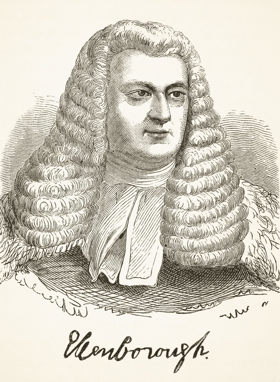 Edward Law, 1º Barão Ellenborough, de "A História Nacional e Doméstica da Inglaterra", de William Hickman Smith Aubrey (1858-1916) publicou Londres, c.1890 de English School