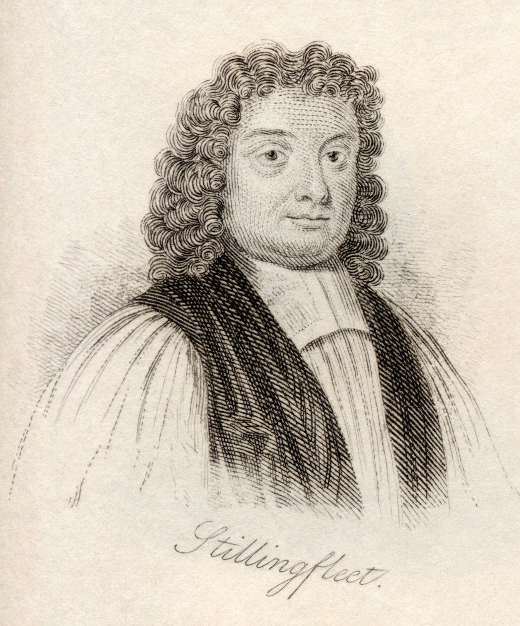 Edward Stillingfleet, do &39;Crabb&39;s Historical Dictionary&39;, publicado em 1825 de English School