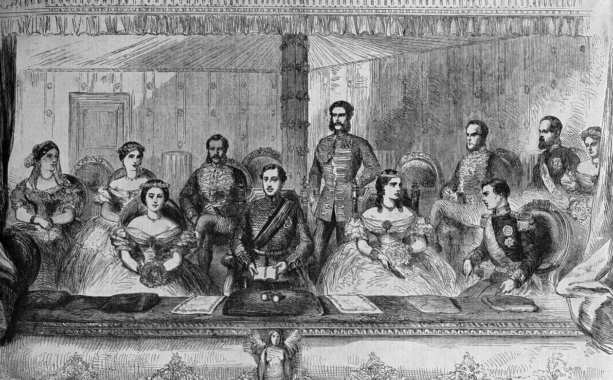 Eduardo VII e a Rainha Alexandra de Inglaterra na Ópera de Londres de English School