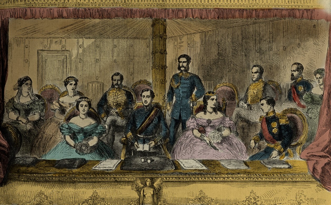Eduardo VII e a Rainha Alexandra de Inglaterra na Ópera de Londres de English School