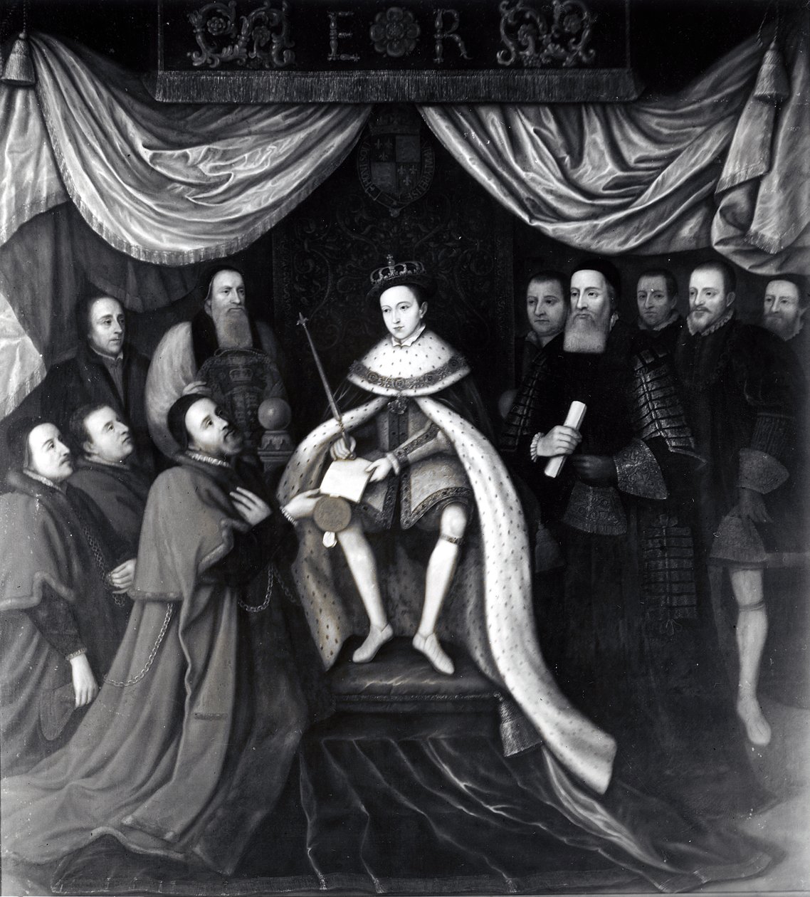 Eduardo VI (1537-1553) Concessão da Carta aos Hospitais Bridewell e Bethlehem em 1553 (ver também 111677) de English School